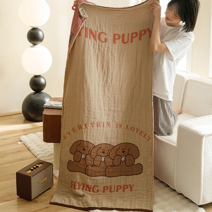 91家纺网 家纺一手货源 找家纺 （总）麻依 2024新款四层全棉纱布浴巾沙发巾加大尺寸