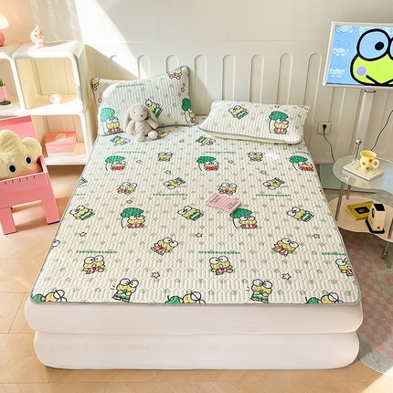 91家纺网 家纺一手货源 找家纺 （总）金爱家 2024新款A类三丽鸥高品质可组合凉感丝乳胶席牛奶丝针织棉软糯夏被四件套