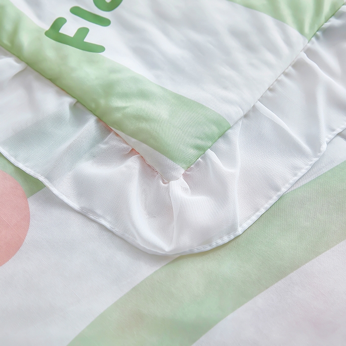 91家纺网 家纺一手货源 找家纺 爱上家居 2024新款印花凉席床裙床单款夏被-床裙款 春天里