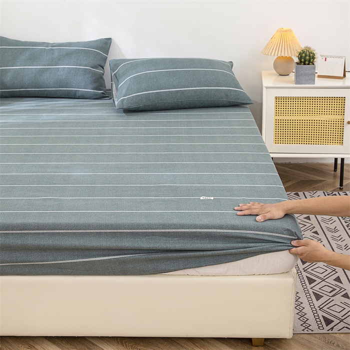 91家纺网 家纺一手货源 找家纺 金泰莱 2025新款老粗布床笠三件套全棉床笠纯棉床笠单床笠 初见