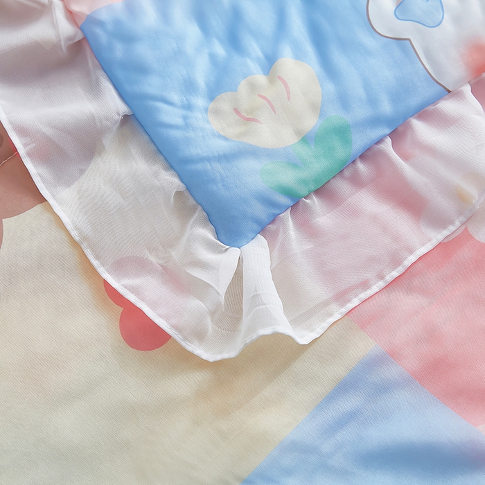 91家纺网 家纺一手货源 找家纺 爱上家居 2024新款印花凉席床裙床单款夏被-床裙款 乐乐熊