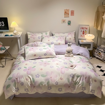 91家纺网 家纺一手货源 找家纺 （总）子钦家纺 2024水洗真丝印花四件套单被套床笠床单款-第一波