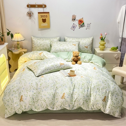 91家纺网 家纺一手货源 找家纺 （总）子钦家纺 2024水洗真丝印花四件套单被套床笠床单款-第二波