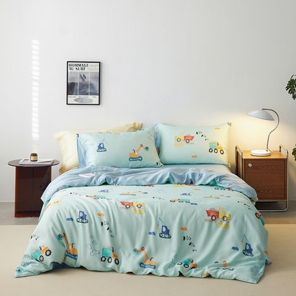 91家纺网 家纺一手货源 找家纺 （总）时年家纺 2024春夏新品莱赛尔天丝印花四件套（充值会员优惠5元）