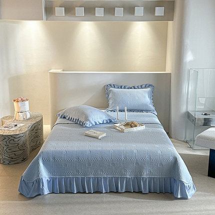 91家纺网 家纺一手货源 找家纺 （总）源舜家纺 2025新款莱赛尔纯色花边夹棉床盖