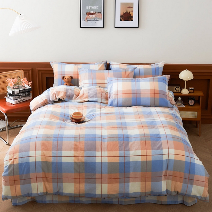 91家纺网 家纺一手货源 找家纺 （总）优姿家纺 2024新款全棉色织水洗棉四件套