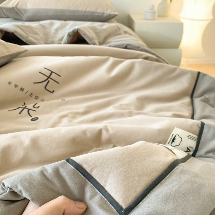 91家纺网 家纺一手货源 找家纺 荔禾家居 2024新款A类全棉水洗棉无染夏被 亚麻咖
