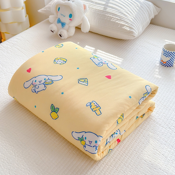 91家纺网 家纺一手货源 找家纺 博雅 2024新款三丽鸥正版系列A类牛奶丝软糯针织棉大豆纤维夏被 针织棉（带防伪标）柠檬玉桂狗