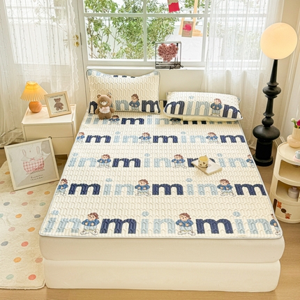 91家纺网 家纺一手货源 找家纺 （总）佰亿莱2024新款小清新印花乳胶凉席