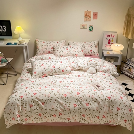 91家纺网 家纺一手货源 找家纺 （总）子钦家纺 2024水洗真丝印花四件套单被套床笠床单款-第一波