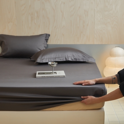 91家纺网 家纺一手货源 找家纺 （总）秀色家纺 2025新款50支贡缎床笠单件全棉纯棉床罩三件套儿童防滑床单床垫套床套