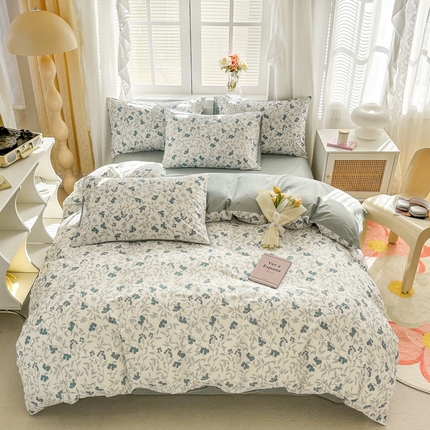 晨希家居 2024新款小清新全棉印花四件套 花艺