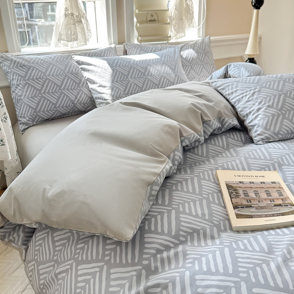 91家纺网 家纺一手货源 找家纺 晨希家居 2024新款小清新全棉印花四件套 诺卡