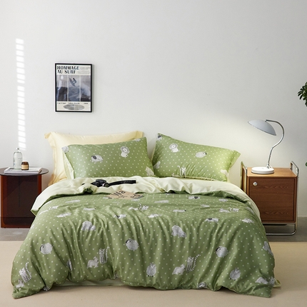 91家纺网 家纺一手货源 找家纺 （总）时年家纺 2024春夏新品莱赛尔天丝印花四件套（充值会员优惠5元）