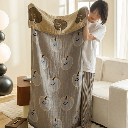 91家纺网 家纺一手货源 找家纺 （总）麻依 2024新款四层全棉纱布浴巾沙发巾加大尺寸