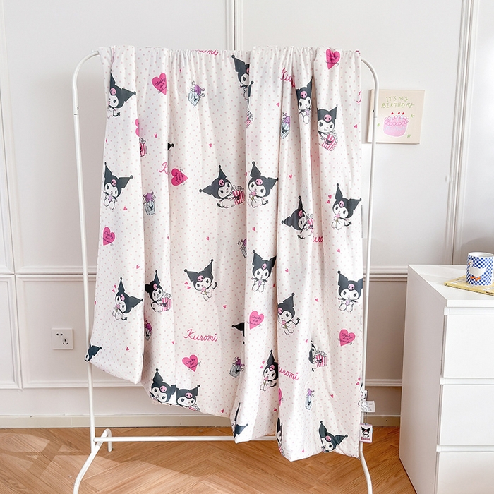 91家纺网 家纺一手货源 找家纺 博雅 2024新款三丽鸥正版系列A类牛奶丝软糯针织棉大豆纤维夏被 针织棉（带防伪标）甜筒库洛米