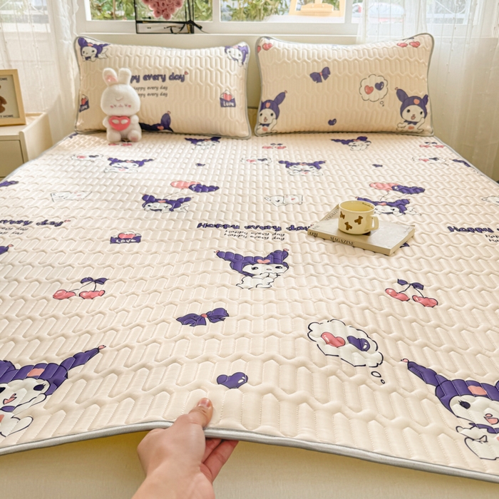 91家纺网 家纺一手货源 找家纺 佰亿莱2024新款小清新印花乳胶凉席 库洛兔兔