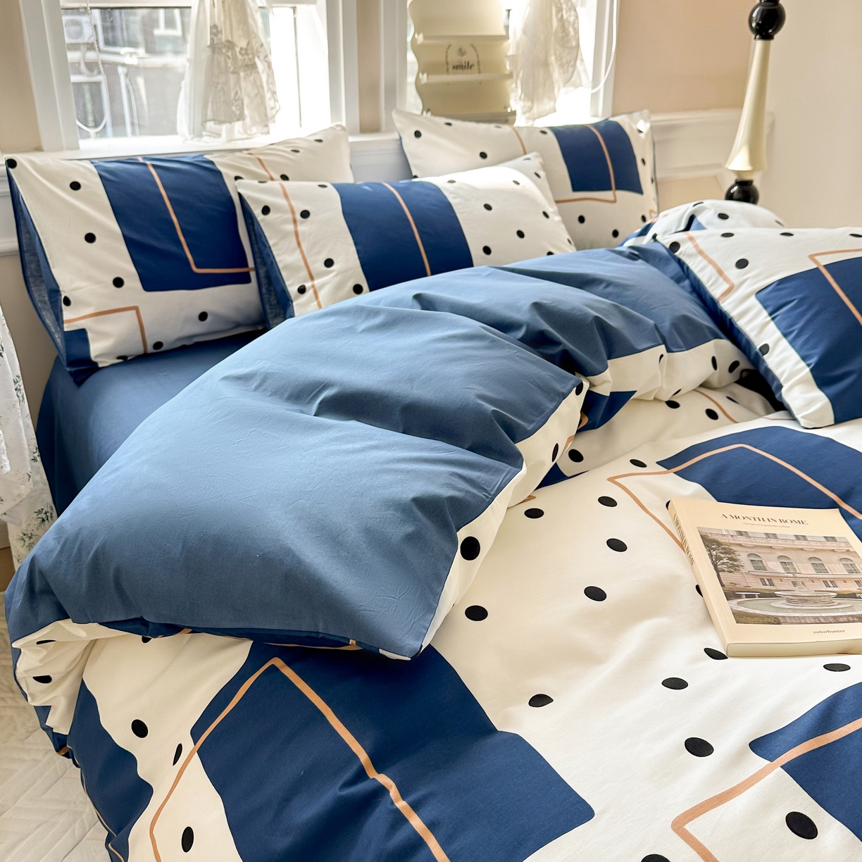 91家纺网 家纺一手货源 找家纺 晨希家居 2024新款小清新全棉印花四件套 达芬奇