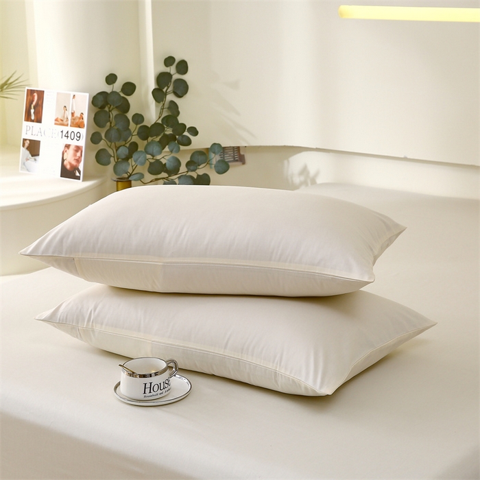 91家纺网 家纺一手货源 找家纺 凯磊家纺 2024新款高支高密.纯色南汐系列单品枕套 南汐-象牙白
