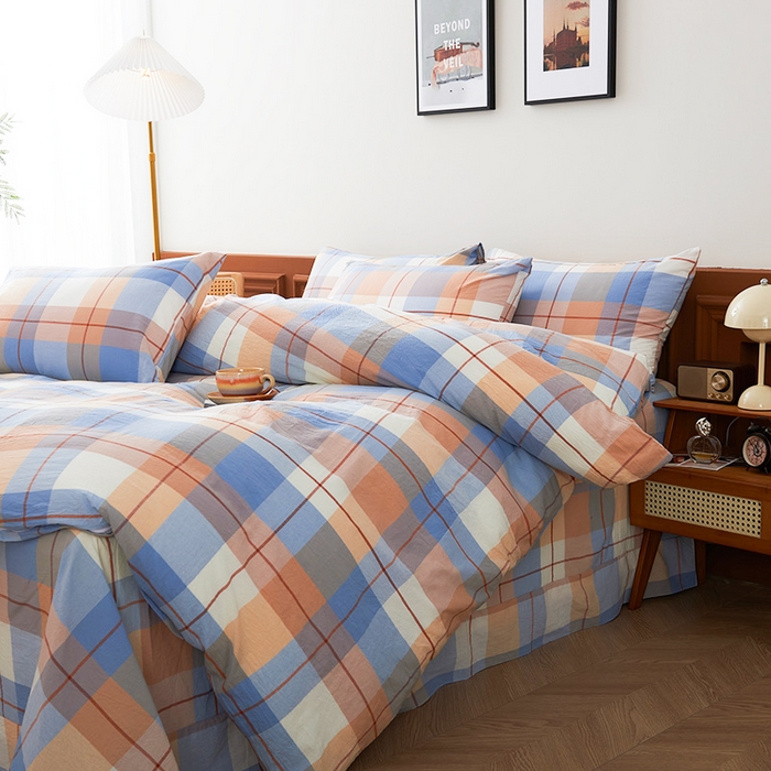 91家纺网 家纺一手货源 找家纺 （总）优姿家纺 2024新款全棉色织水洗棉四件套