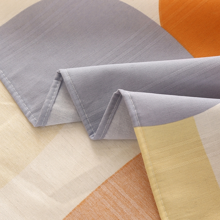 91家纺网 家纺一手货源 找家纺 金泰莱 2025新款三枚段条卷边老粗布凉席三件套床单套件 点尚彩色 原棉款