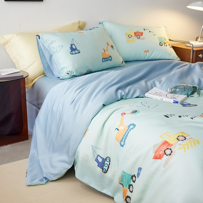 91家纺网 家纺一手货源 找家纺 时年家纺 2024春夏新品莱赛尔天丝印花四件套 机车梦