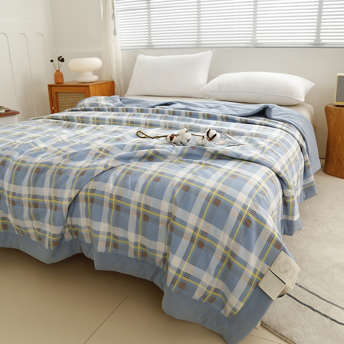 91家纺网 家纺一手货源 找家纺 凡客家居 2024新款无印风水洗棉新疆棉花夏被夏凉被空调被 莫妮卡