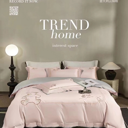 91家纺网 家纺一手货源 找家纺 （总）玖玖爱家纺 2024春夏新品意大利云锦缎四件套