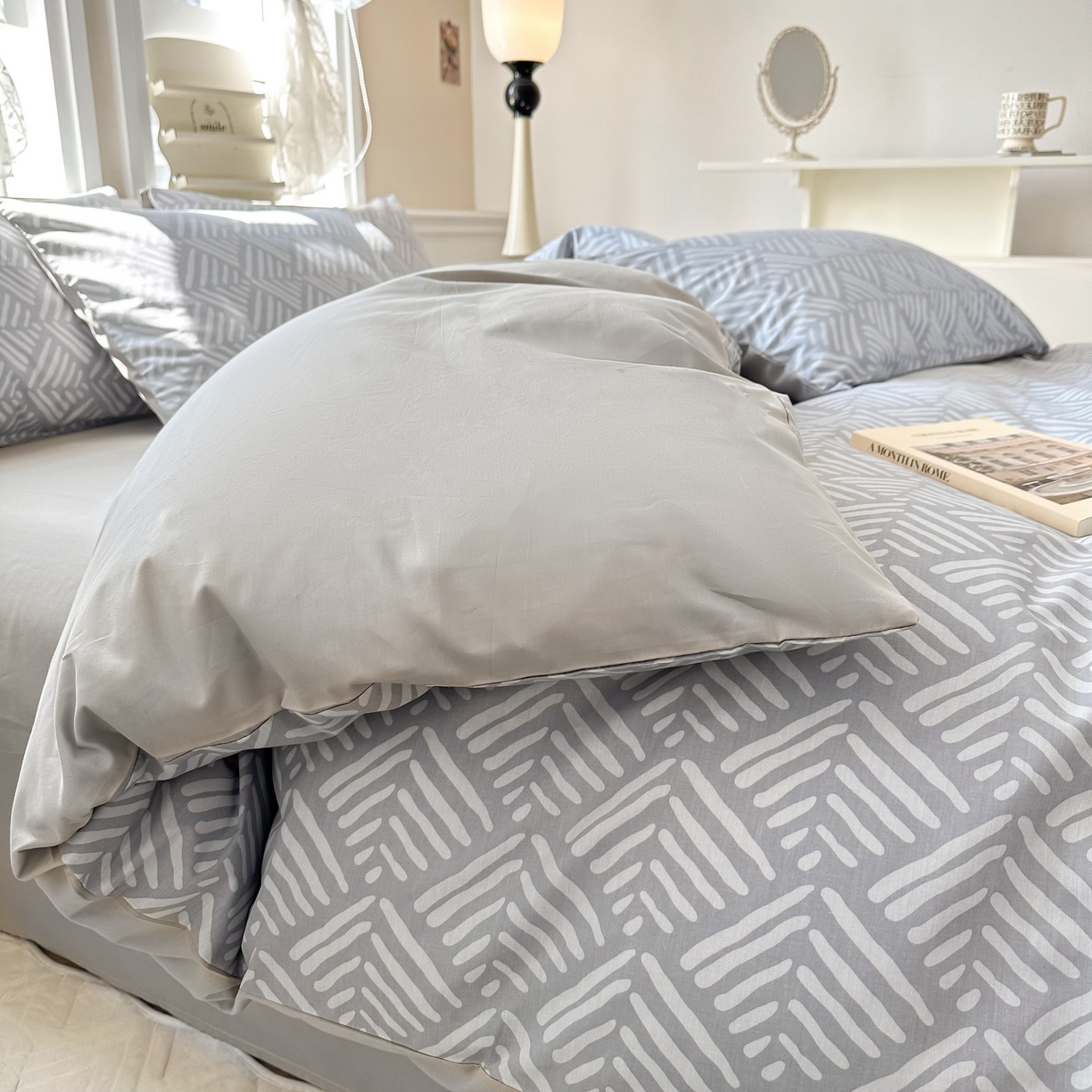 91家纺网 家纺一手货源 找家纺 晨希家居 2024新款小清新全棉印花四件套 诺卡