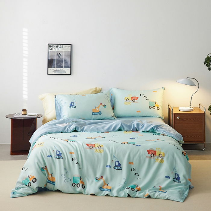 91家纺网 家纺一手货源 找家纺 时年家纺 2024春夏新品莱赛尔天丝印花四件套 机车梦