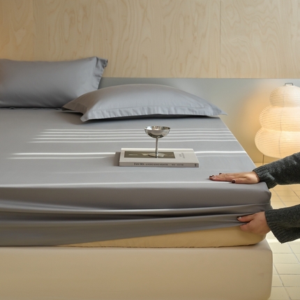 91家纺网 家纺一手货源 找家纺 （总）秀色家纺 2025新款50支贡缎床笠单件全棉纯棉床罩三件套儿童防滑床单床垫套床套