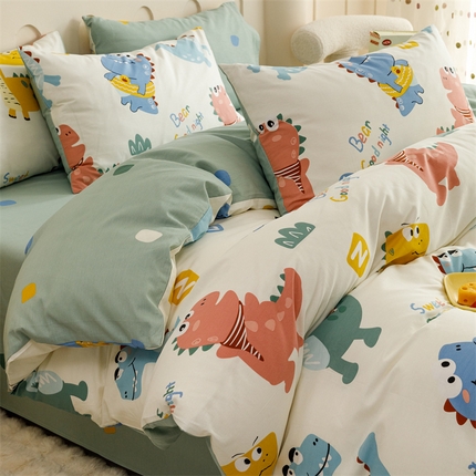 91家纺网 家纺一手货源 找家纺 （总）红粉佳人家纺  2024新款纯棉全棉卡通小清新单被套