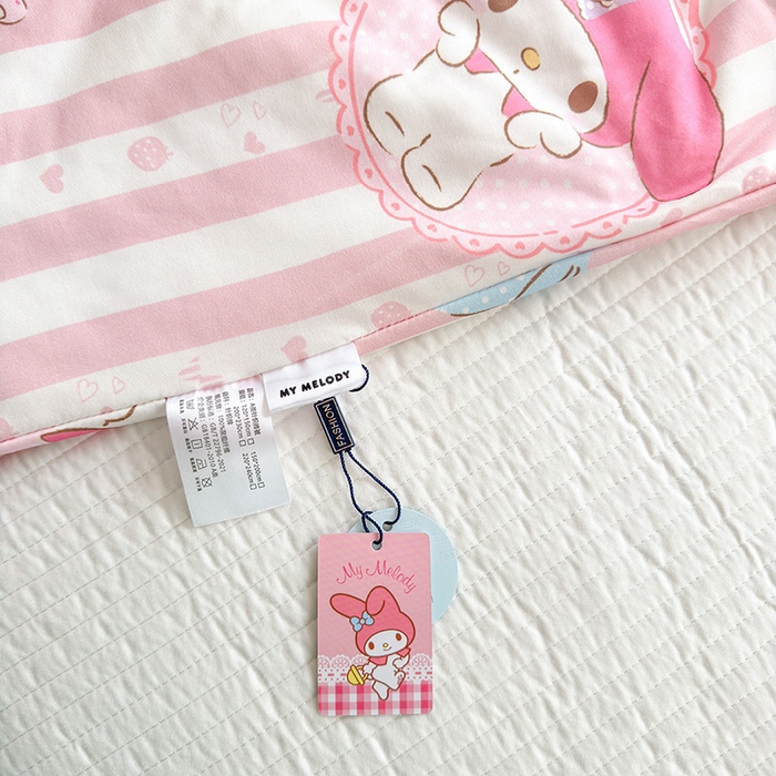 91家纺网 家纺一手货源 找家纺 博雅 2024新款三丽鸥正版系列A类牛奶丝软糯针织棉大豆纤维夏被 针织棉（带防伪标）甜甜美乐蒂