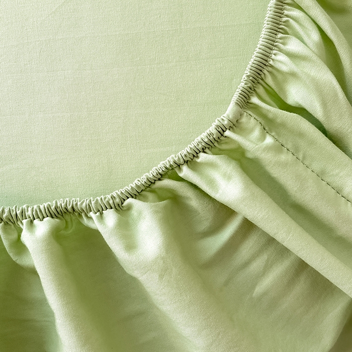 91家纺网 家纺一手货源 找家纺 2024新款A类全棉水洗棉绣花单床笠 熊猫-浅绿