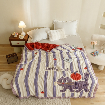 91家纺网 家纺一手货源 找家纺 （总）麻依 2024新款泡芙被全棉十层纱布夏被夏凉被春秋被 