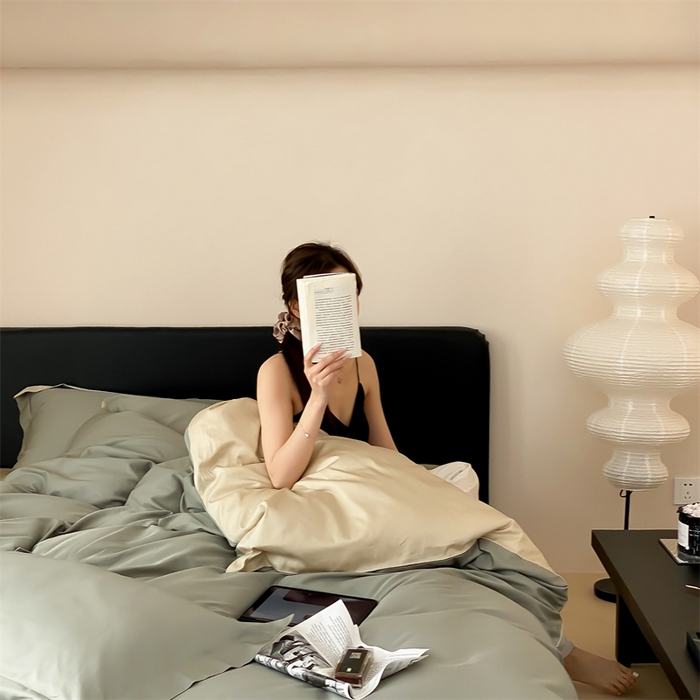 91家纺网 家纺一手货源 找家纺 荣轩家纺   2024年新款天丝棉四件套 遇见-茶绿