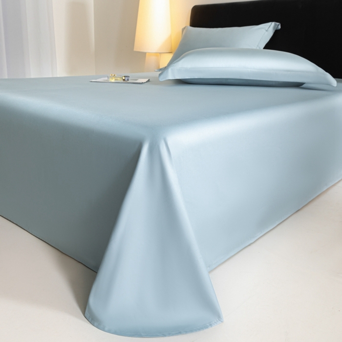 91家纺网 家纺一手货源 找家纺 秀色家纺 2025新款高端新疆长绒棉床单单件纯棉50支贡缎全棉床单双人贡缎加厚被单三件套 莫奈-郁兰