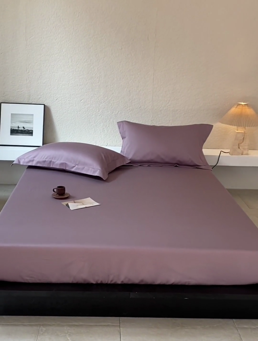 91家纺网 家纺一手货源 找家纺 秀色家纺 2025新款高端酒店50支贡缎长绒棉床笠单件纯棉全棉贡缎可裸睡单双人床上用品 梦易-香芋紫
