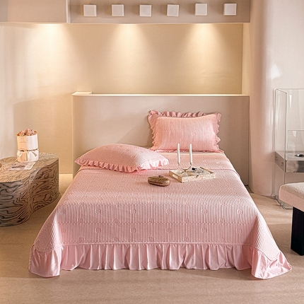 91家纺网 家纺一手货源 找家纺 （总）源舜家纺 2025新款莱赛尔纯色花边夹棉床盖