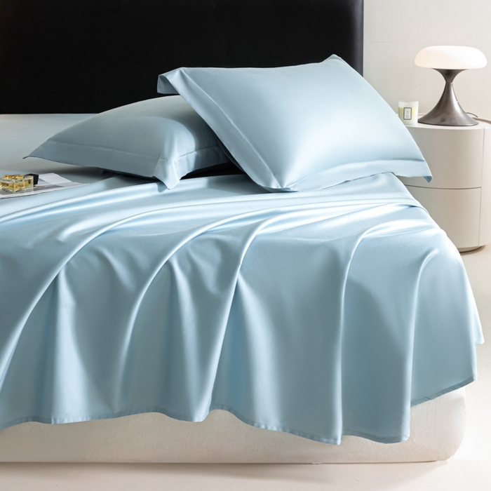 91家纺网 家纺一手货源 找家纺 秀色家纺 2025新款高端新疆长绒棉床单单件纯棉50支贡缎全棉床单双人贡缎加厚被单三件套 莫奈-郁兰