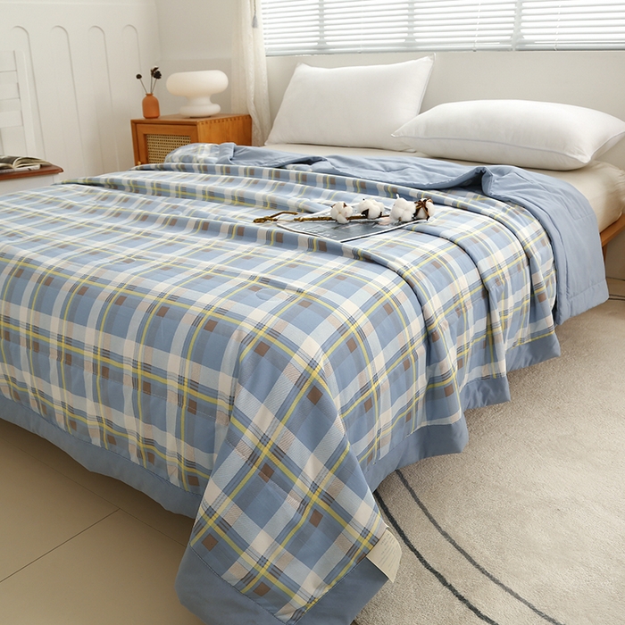 91家纺网 家纺一手货源 找家纺 凡客家居 2024新款无印风水洗棉新疆棉花夏被夏凉被空调被 莫妮卡