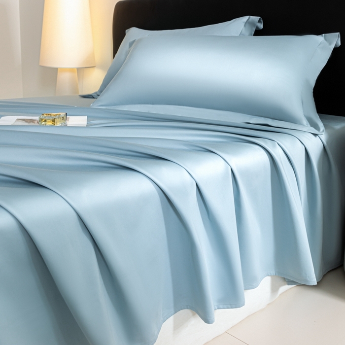 91家纺网 家纺一手货源 找家纺 秀色家纺 2025新款高端新疆长绒棉床单单件纯棉50支贡缎全棉床单双人贡缎加厚被单三件套 莫奈-郁兰