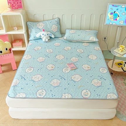 91家纺网 家纺一手货源 找家纺 （总）金爱家 2024新款A类三丽鸥高品质可组合凉感丝乳胶席牛奶丝针织棉软糯夏被四件套