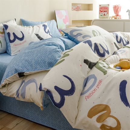 91家纺网 家纺一手货源 找家纺 （总）红粉佳人家纺  2024新款纯棉全棉卡通小清新单被套