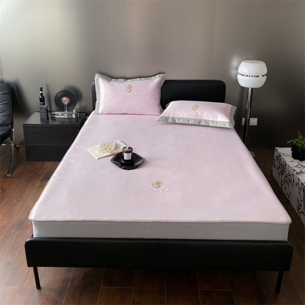 91家纺网 家纺一手货源 找家纺 （总）三味舒屋 2024新款梦莎刺绣冰丝凉席床席床笠款-风格二