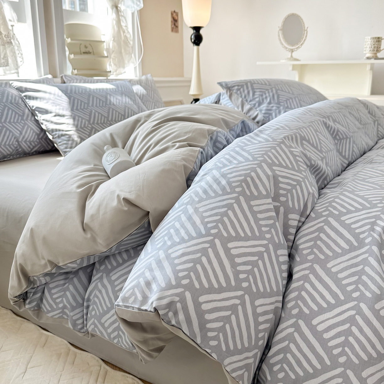 91家纺网 家纺一手货源 找家纺 晨希家居 2024新款小清新全棉印花四件套 诺卡