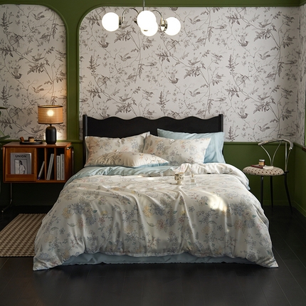 91家纺网 家纺一手货源 找家纺 （总）时年家纺 2024春夏新品莱赛尔天丝印花四件套（充值会员优惠5元）