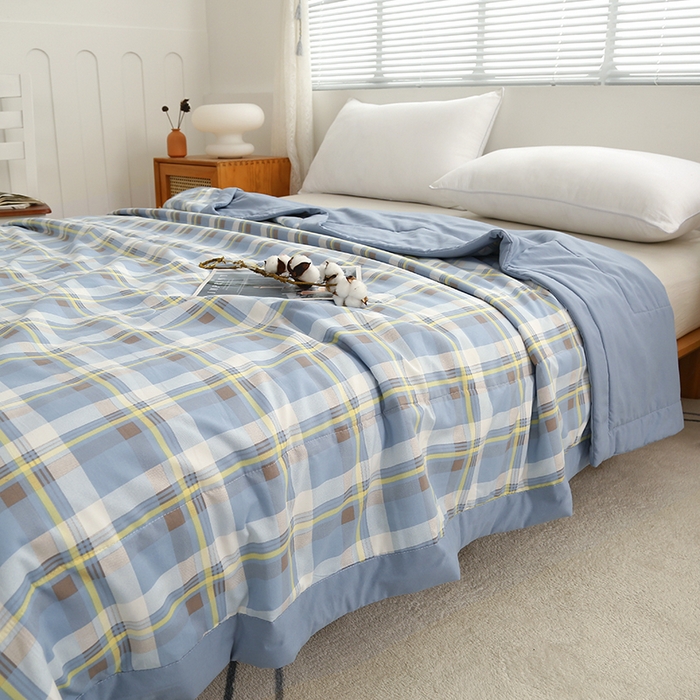 91家纺网 家纺一手货源 找家纺 凡客家居 2024新款无印风水洗棉新疆棉花夏被夏凉被空调被 莫妮卡