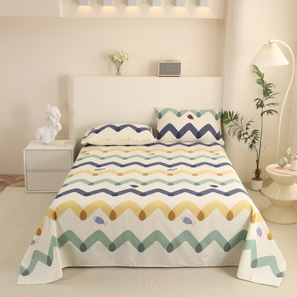 91家纺网 家纺一手货源 找家纺 （总）金泰莱 2025新款三枚段条卷边老粗布凉席三件套床单套件