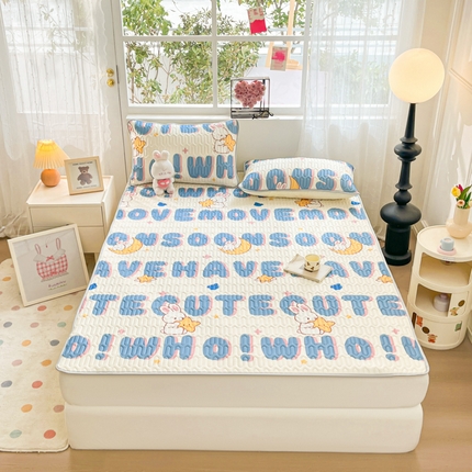 91家纺网 家纺一手货源 找家纺 （总）佰亿莱2024新款小清新印花乳胶凉席